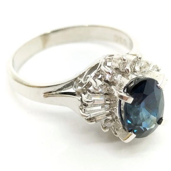 SOLD Jewelry Ring Sapphire 1.58ct Platinum - Picture 4 of 13